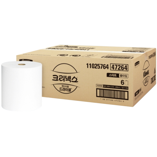 크리넥스 드라이셀 스마트 핸드타월 300m 6롤 (47274)