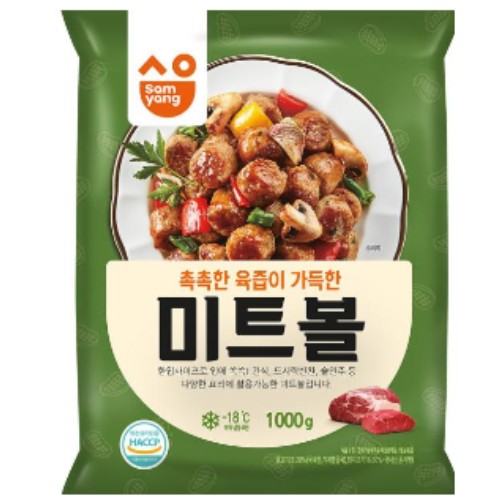 삼양식품  삼양 미트볼 1kg 반찬 간식 떡갈비 동그랑땡