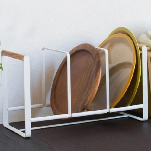 와인앤쿡  우드 화이트 스틸 접시꽂이