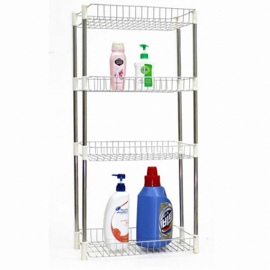 LUX 스텐 사각선반 4단 높은형 /욕실선반 다용도 코너