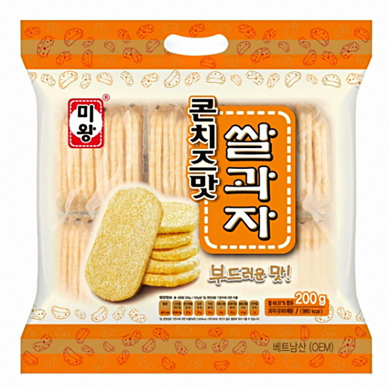 리말트식품  미왕 쌀과자 콘치즈맛 200g