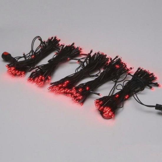 일신  LED 연결형 검정선 적색 트리전구 300구