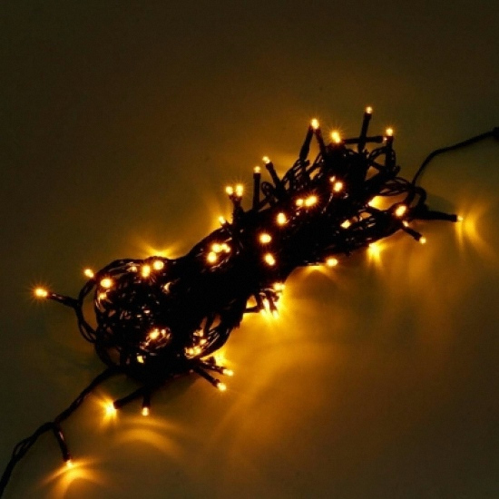 트리  100구 녹색선 LED웜색 지니전구/10M 연결형  전구