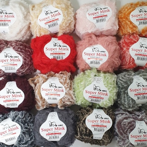 슈퍼밍크 밍크실 퍼 털실 뜨개실 손뜨개 인조모피