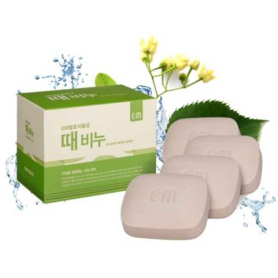 EM발효 식물성 때비누 4개입 세트 오래된 각질 제거 바디클렌져 대용가능