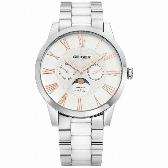 가이거 가이거    남성 세라믹 멀티 메탈시계 GE8024WS/밴드 증정