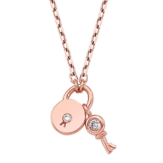 미니골드  주얼리  14K 인피니티 라운드 락 목걸이 NCOM4045