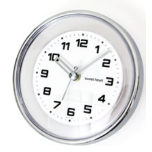 스위트하트  크롬투명욕실시계