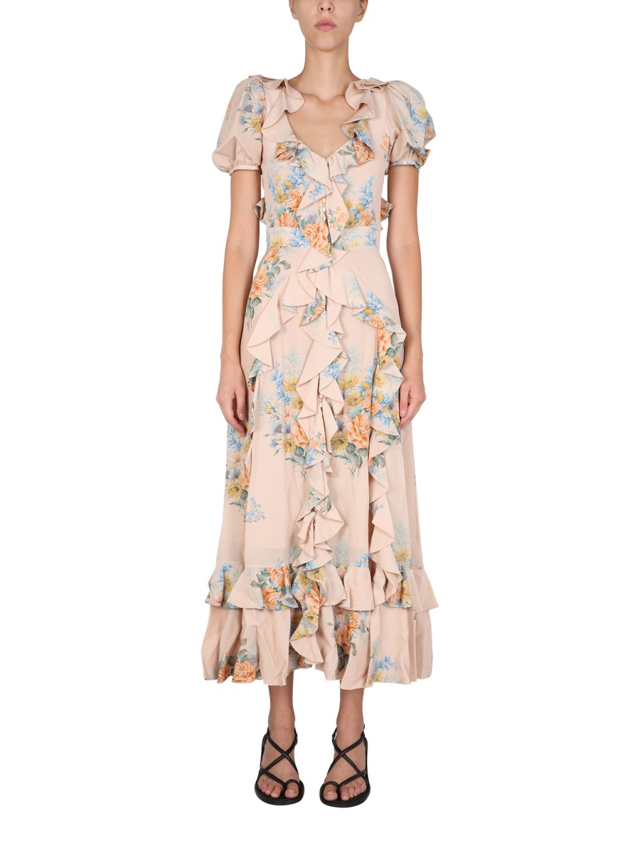 알렉산더맥퀸 FLORAL PRINT RUCHED SILK DRESS  드레스 471008QID05.6870