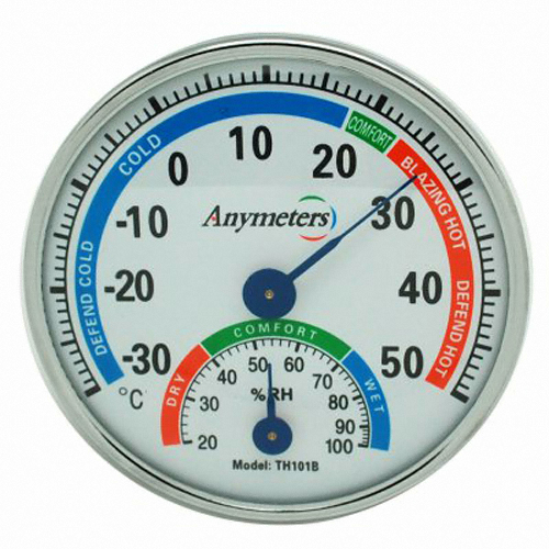 리빙툴스 금속 원형 온습도계 TH101B