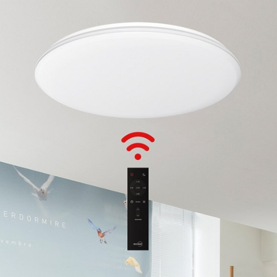 우리조명 장수램프 LED 퓨어 스마트 리모컨 원형 방등 60W