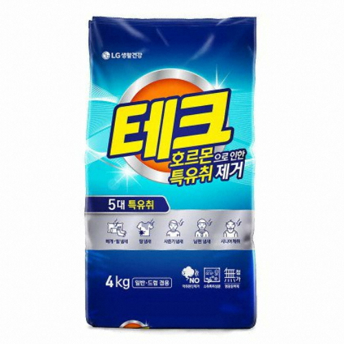 테크 호르몬 특유취 제거 분말세제 4kg