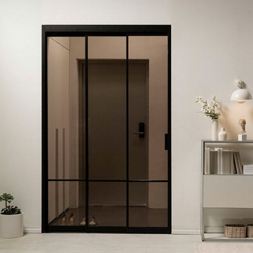 리바트  키친 알파 3연동 ㅡ자형 투명유리 오픈형 중문