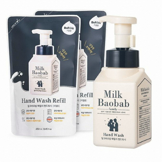 비오클라쎄 밀크바오밥 패밀리 핸드워시 300ml+리필 250ml