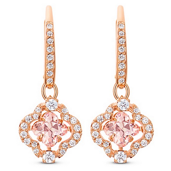 스와로브스키  Sparkling DC Clover 로즈골드 귀걸이_5516477