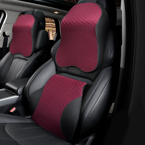 지넥스 코튼L 메모리폼 차량용 목쿠션+허리쿠션 세트