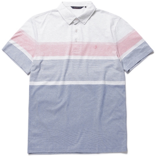 올젠 남성 변형 블록 카라 반팔 티셔츠_ZPA2TT1503