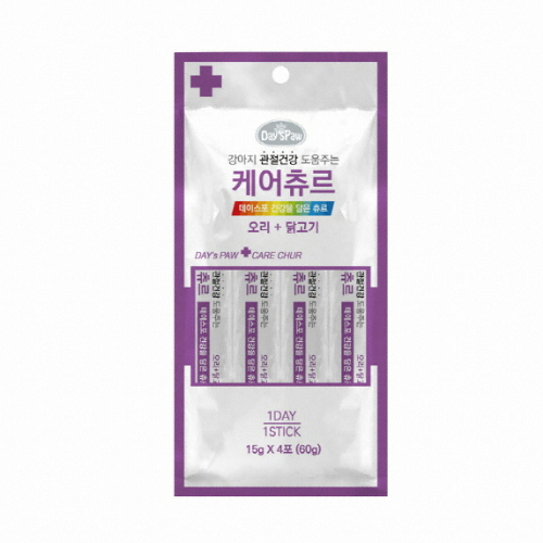 데이스포 독 케어츄르 오리+닭고기 60g (15g x 4p)