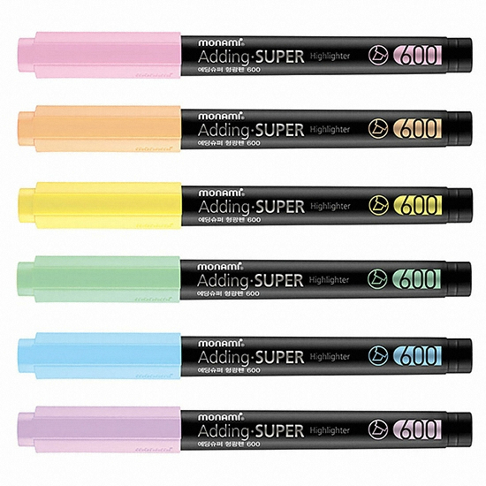 모나미  에딩슈퍼 파스텔 600 형광펜