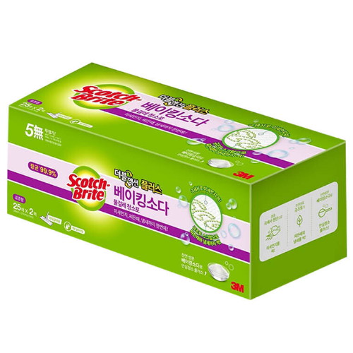 3M 스카치브라이트 베이킹소다 물걸레 청소포 더블액션 표준형 50매