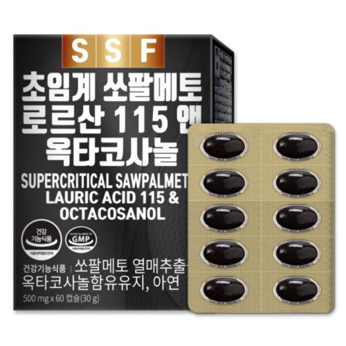 순수식품 초임계 쏘팔메토 로르산 115 앤 옥타코사놀 60캡슐