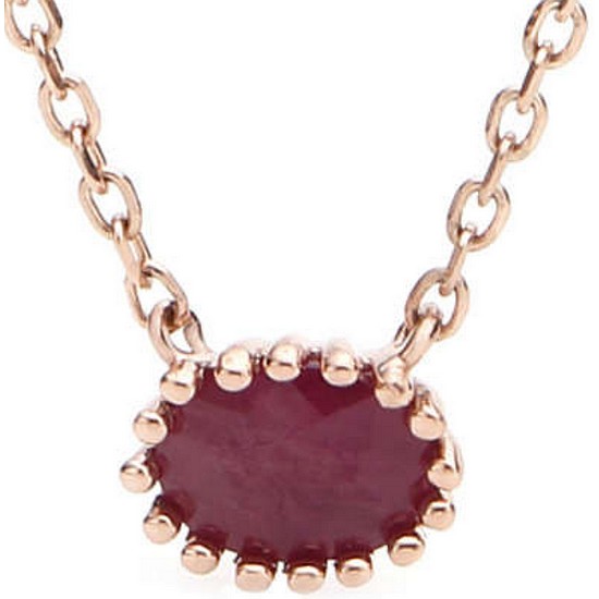 도로시 클래식 루비 오벌 목걸이 천연석