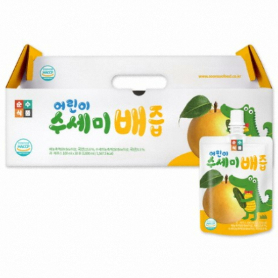순수식품 어린이 수세미 배즙 100ml x 30포 2개