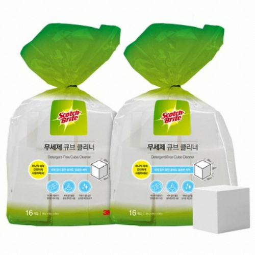 3M 스카치브라이트 무세제 큐브 클리너 16개입