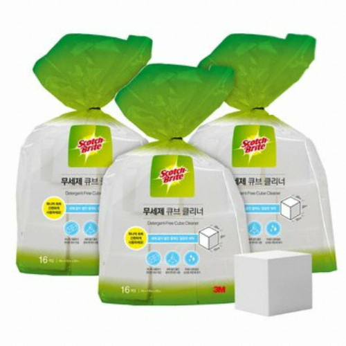 3M 스카치브라이트 무세제 큐브 클리너 16개입