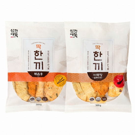 삼진식품 삼진어묵 딱한끼 어묵탕 순한맛 300g x 4개 + 얼큰한맛 300g x 4개