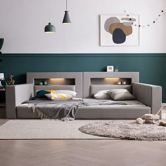 삼익가구 하벤 가드형 LED 패밀리침대 SS+SS