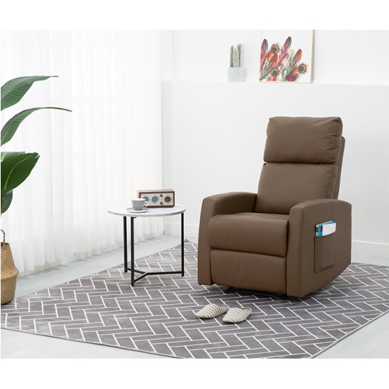 에보니아 리브 가죽 리클라이너 1인용