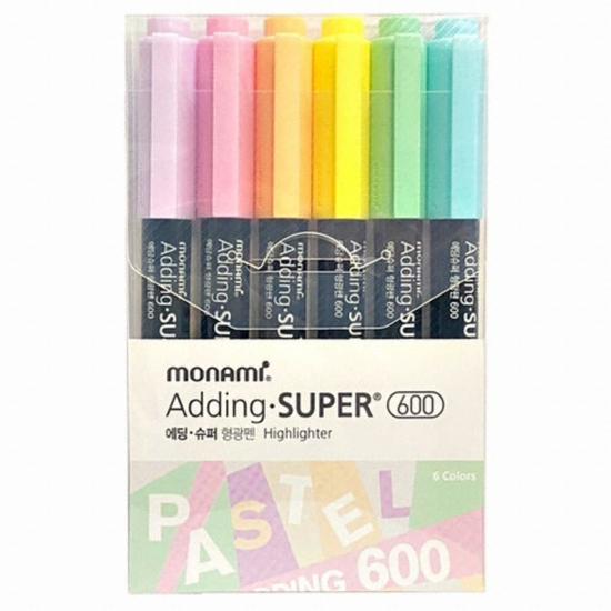모나미  에딩슈퍼 파스텔 600 형광펜 세트