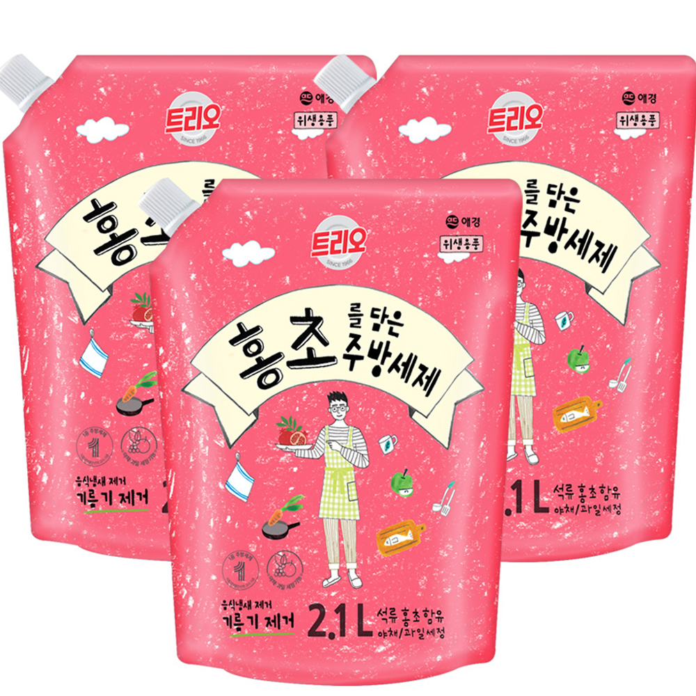 트리오 홍초를 담은 주방세제 리필 2.1L