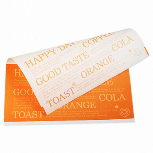 토스트포장지 오렌지  50장-샌드위치 포장봉투 코팅지