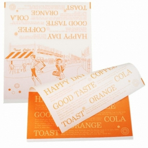 토스트포장지 오렌지  100장-샌드위치 종이포켓 봉투