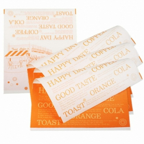 토스트포장지 오렌지  1000장-종이봉투 샌드위치봉투