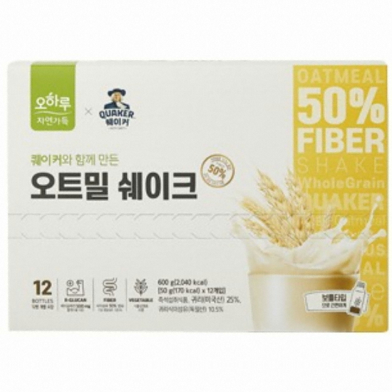 씨제이이엔엠 오하루 자연가득 오트밀 쉐이크 50g