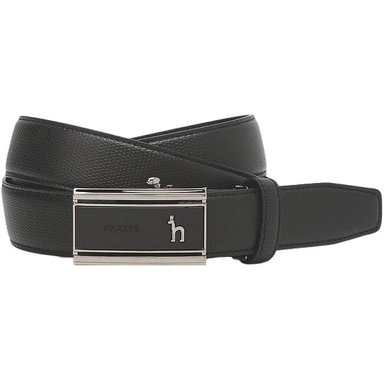 헤지스 남성 블랙 로고버클 가죽 자동벨트_HJBE0F780BK