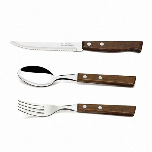 트라몬티나 트레딕셔널 우드핸들 3종 디너 커트러리세트