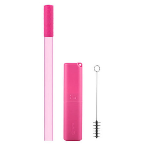 실리만  휴대용 실리콘 버블티 빨대 세트