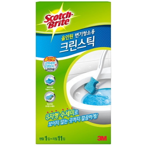 3M 스카치브라이트 올인원 변기청소용 크린스틱[본품1개 + 리필11개]
