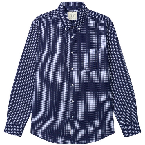 더셔츠스튜디오 네이비 루즈핏 도트 프린트 버튼다운 셔츠 TSS139