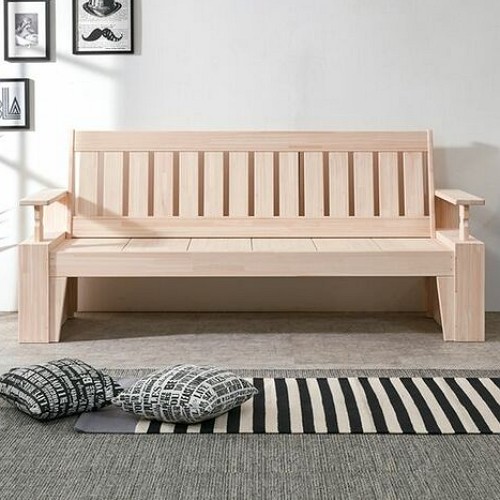 케미에르 편백나무 무절 원목 벤치의자 3인용