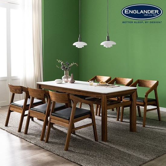 잉글랜더 몰디브 원목 통세라믹 식탁 1800