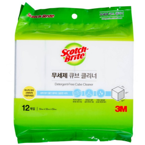 3M 스카치브라이트 무세제 큐브 클리너 12개입