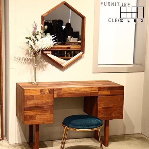 끌레오  Amber 원목 화장대 거울 세트 1050