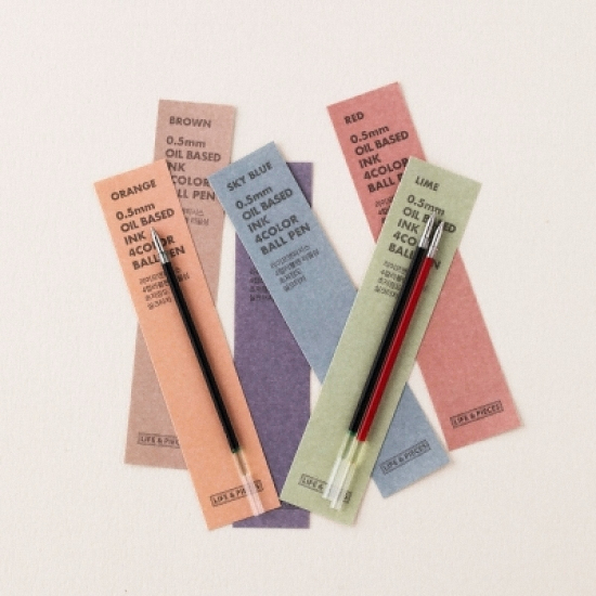 라이브워크  LIFE & PIECES 4색 볼펜 리필심 10종