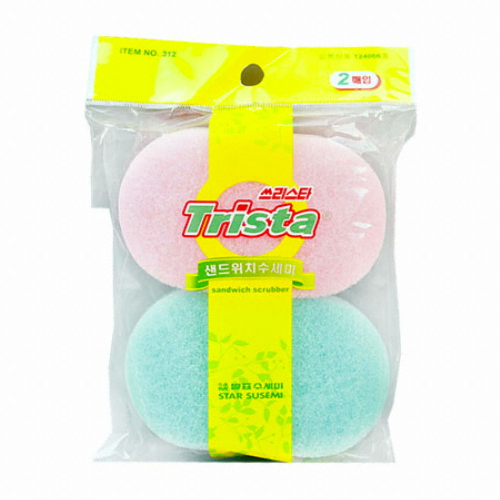 별표수세미  쓰리스타 별표 샌드위치 수세미 2매ㅣ업소용 팬션 판