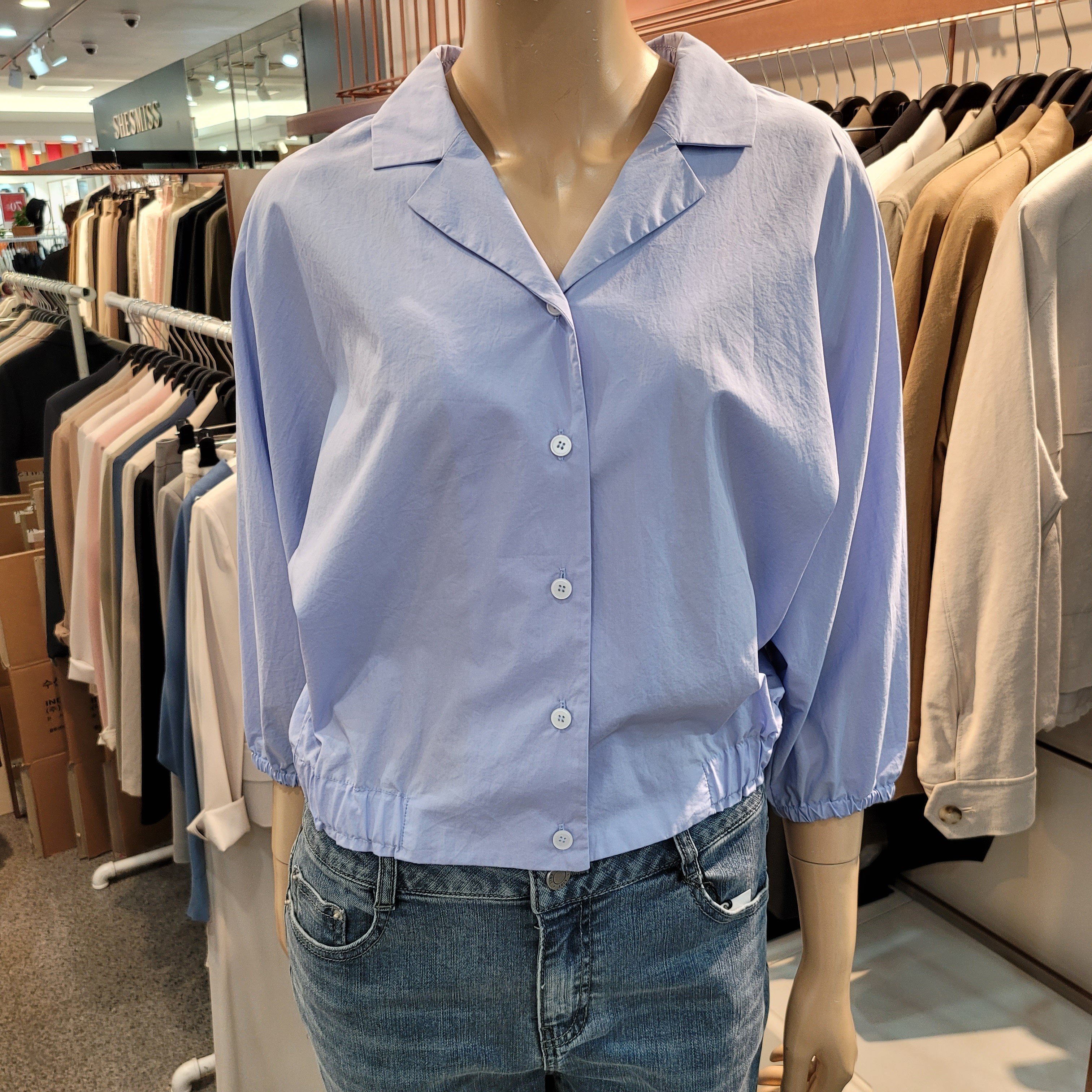 리스트 여성 플로럴 시스루 시폰 블라우스 TWWBLK62100